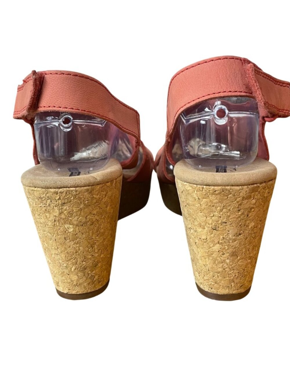 Clarks Collection Annadel Bari Coral Nubuck Leather Slip On Wedge Sandals Sz 10 - Picture 4 of 10